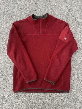 Vintage Arc’teryx Polartec Quarter Zip Made In Canada GORP Red Fleece Medium M